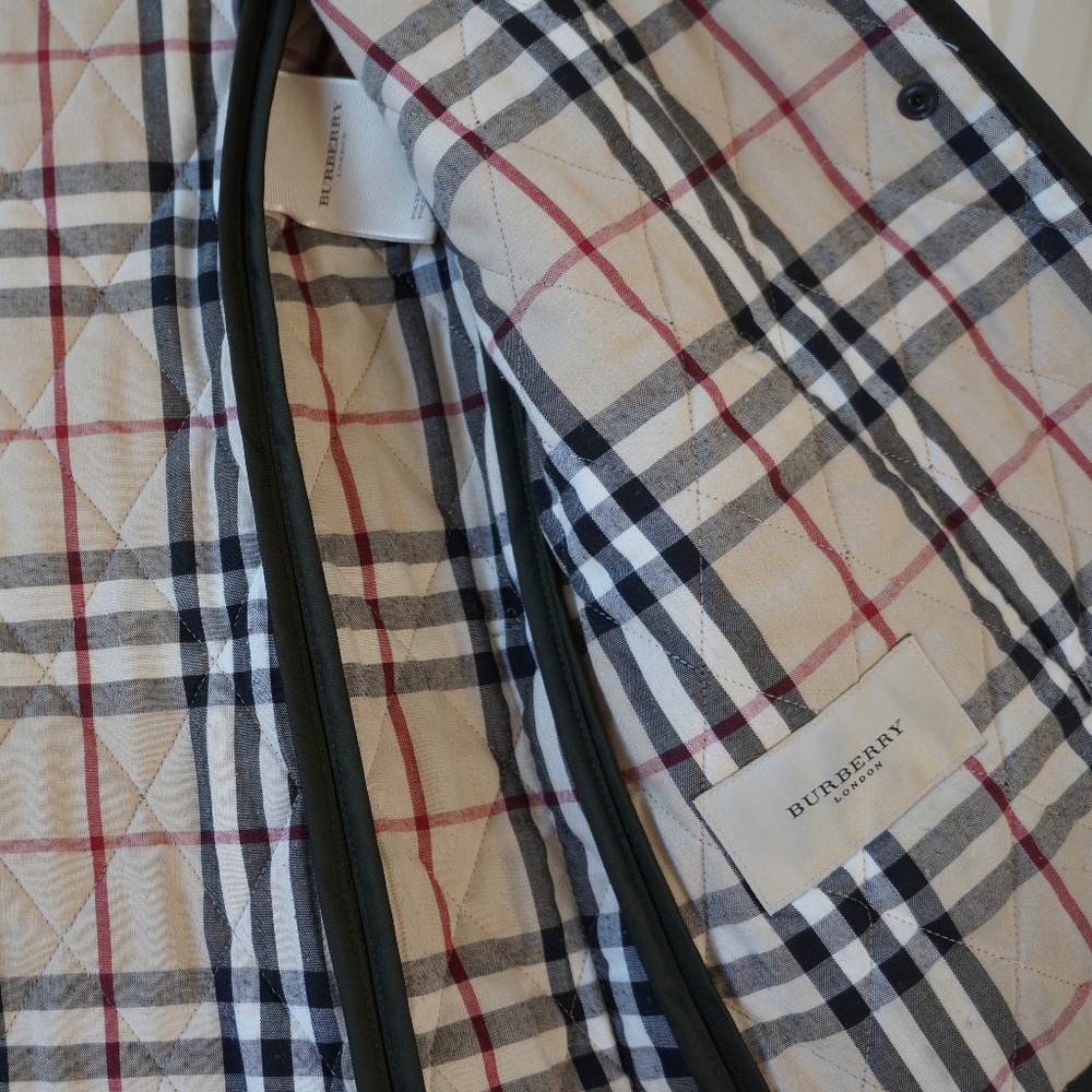 Burberry Quilted Nova Check Dark Olive Jacket - Picture 8 of 8